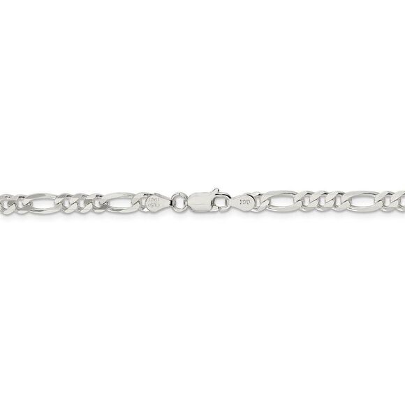 4.5mm Sterling Silver, Solid Figaro Chain Necklace, 24 Inch - Picture 4 of 8